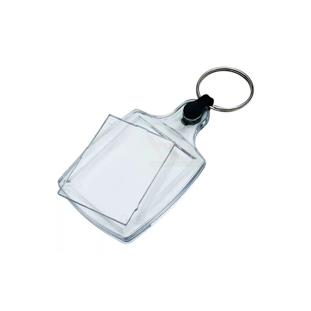 10 Chaveiros Para Foto Acrilico 3x4cm com Alça de Plástico Preto