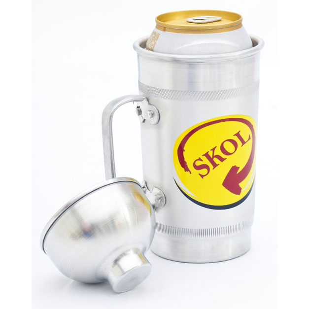 3 em 1 : Caneca Alumínio e Porta Lata e Coqueteleira Térmica