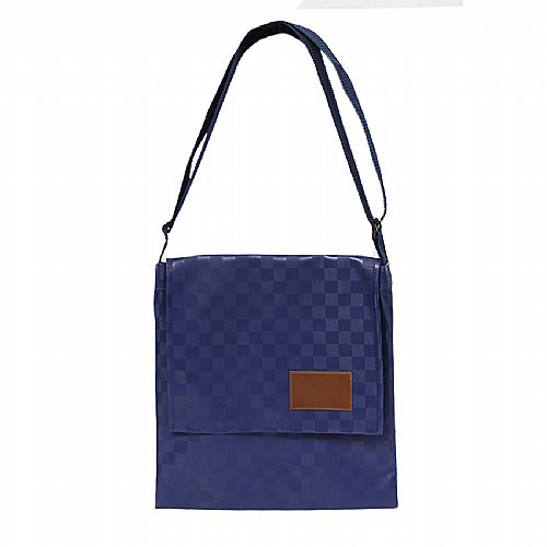 BOLSA LATERAL XADREZ AZUL E MARROM — foto 2