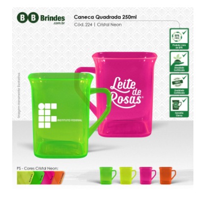 Caneca Cristal Quadrada — foto 2