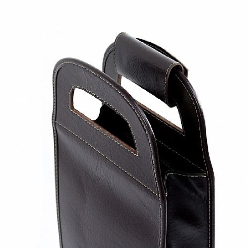Bolsa Porta Garrafas 2 Divisórias em Couro Sintético 33x19,5cm — foto 3