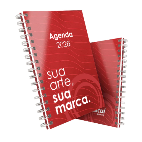 50 Agendas Personalizadas 2026 - 15,5 x 22 cm - 1 dia por página - R$ 39,00 und