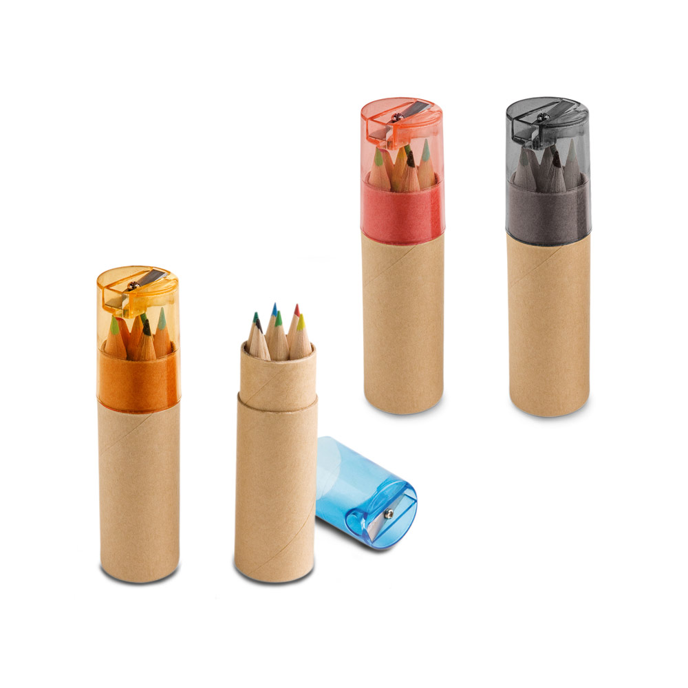 caixa de cartão com 6 mini lápis de cor — foto 2