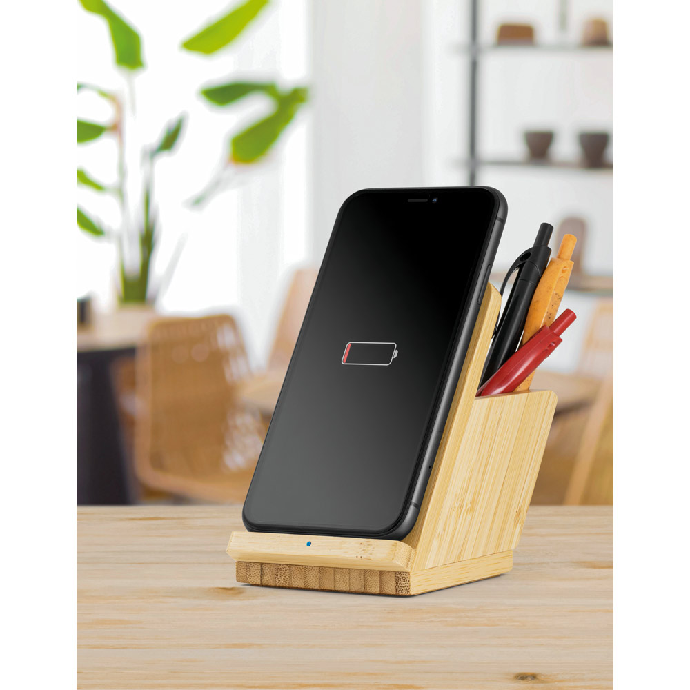 carregador wireless em bambu — foto 4