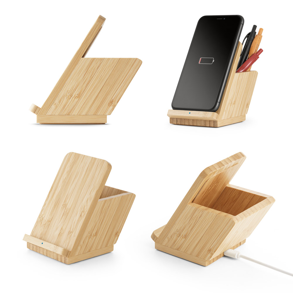 carregador wireless em bambu — foto 2