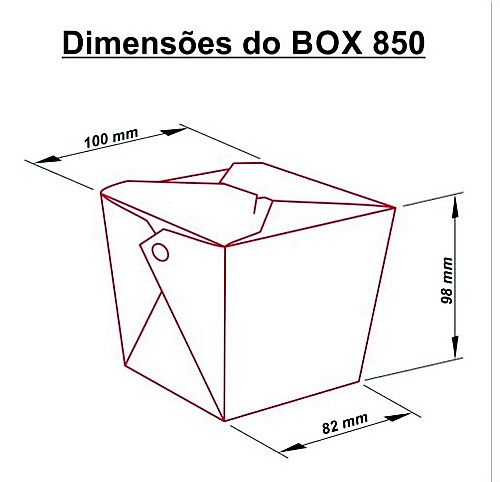 Box de comida chinesa 850 em Branco Personalizado — foto 2