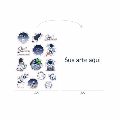A cartela de adesivo, contém 1 Lamina no tamanho 14,8x21,0 cm em papel Couche adesivo brilho jac ...