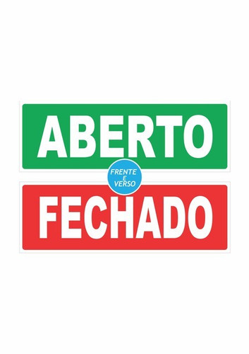 Aberto/Fechado 10x30 (Frente e verso) - Pacote com 12un
