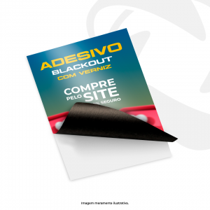 Adesivo Blackout Impresso c/ Verniz M² Vinil Branco 4x0 Brilho Corte Reto