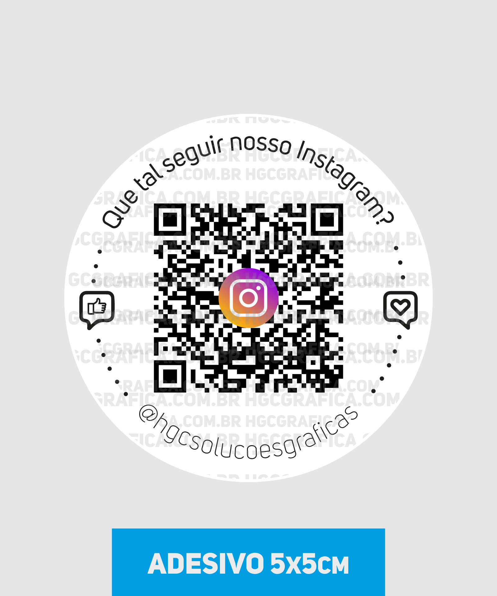 Adesivo em Vinil normal QR Code 5x5cm