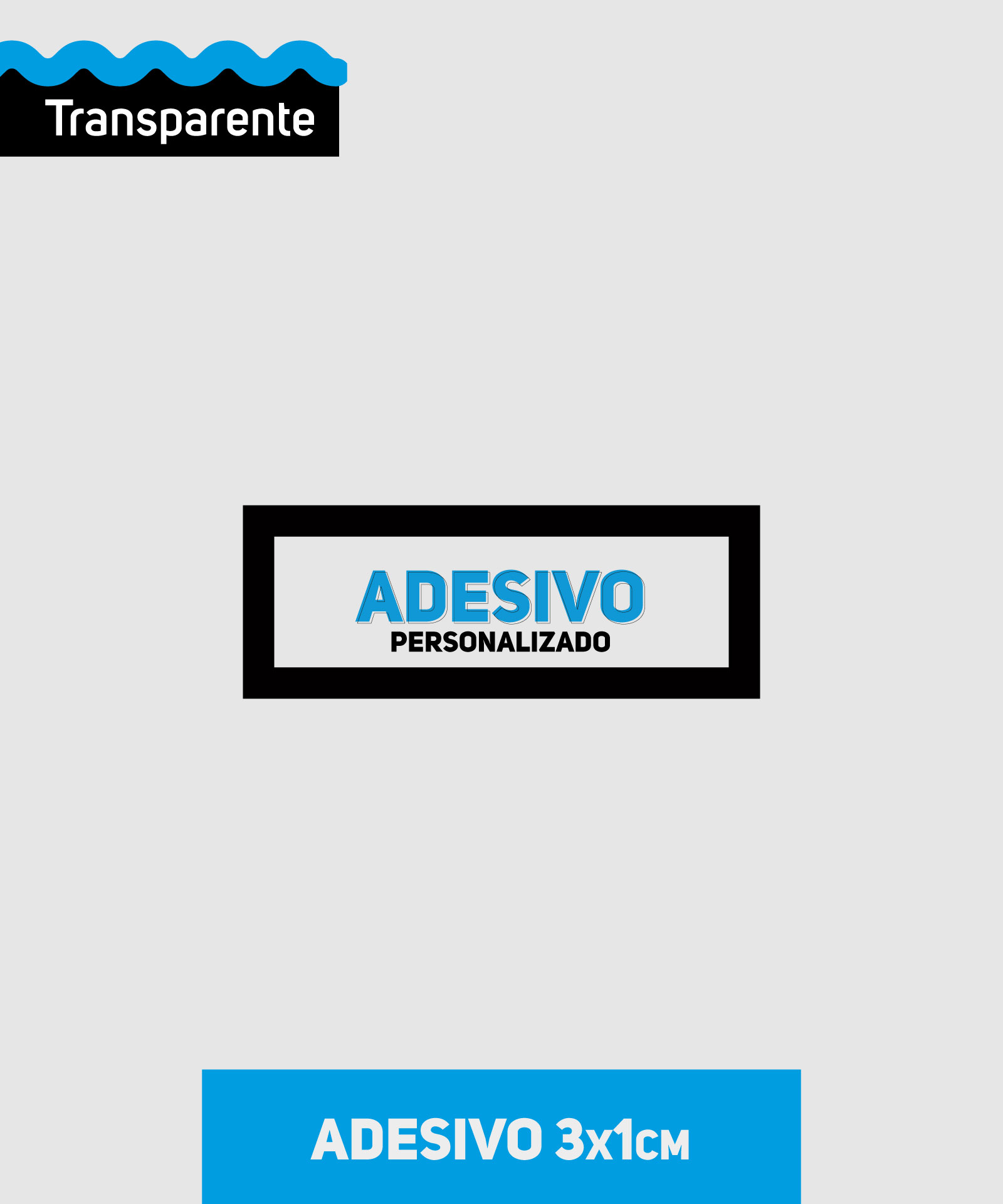 Adesivo em Vinil Transparente 3x1cm