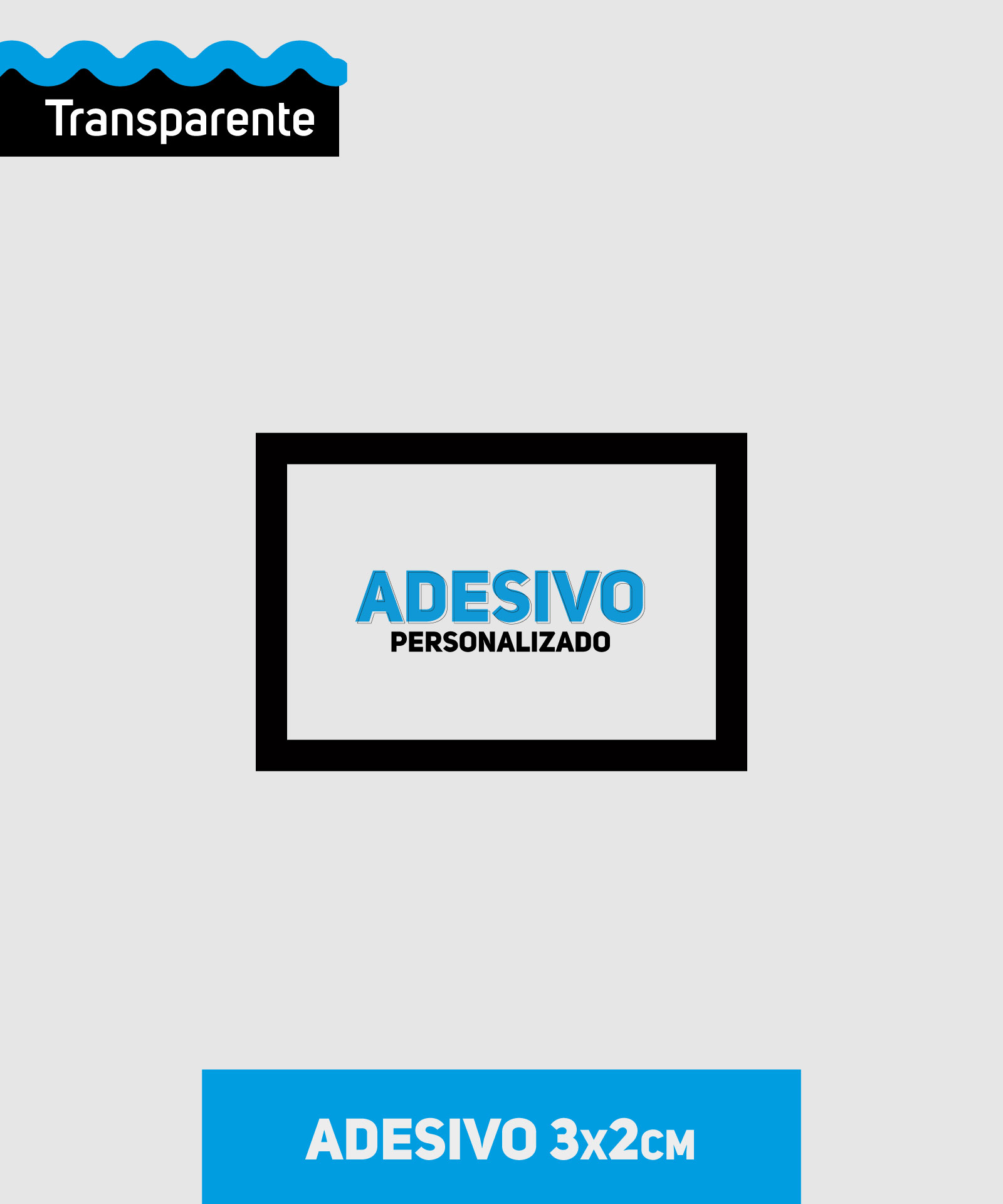 Adesivo em Vinil Transparente 3x2cm