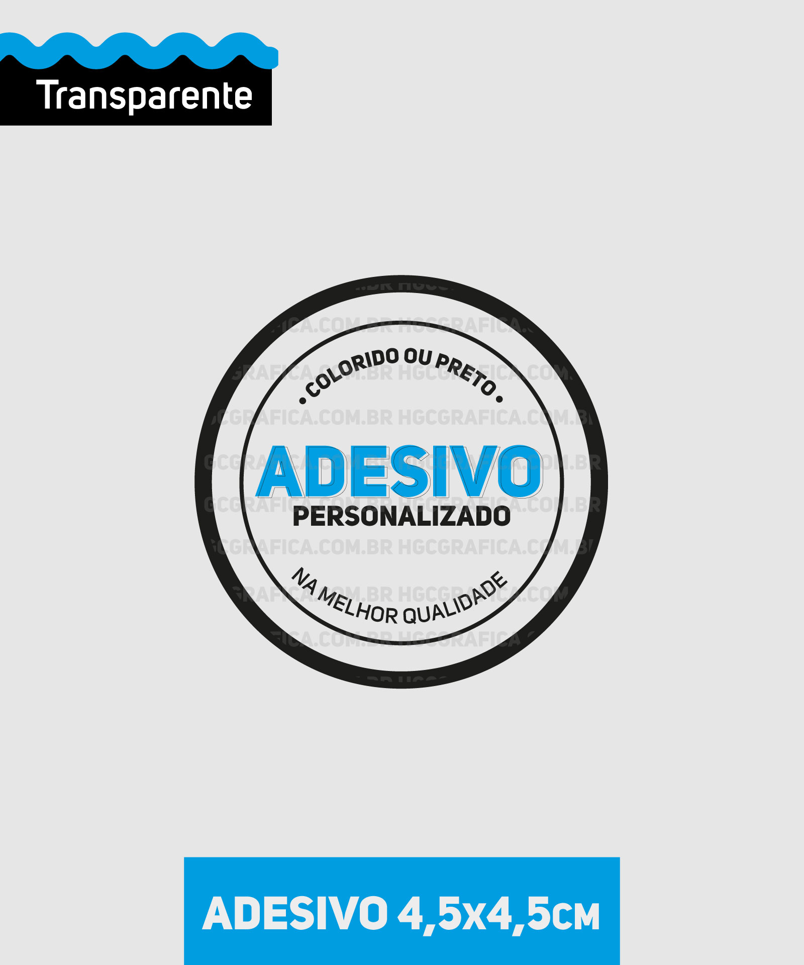 Adesivo em Vinil Transparente 4,5x4,5cm