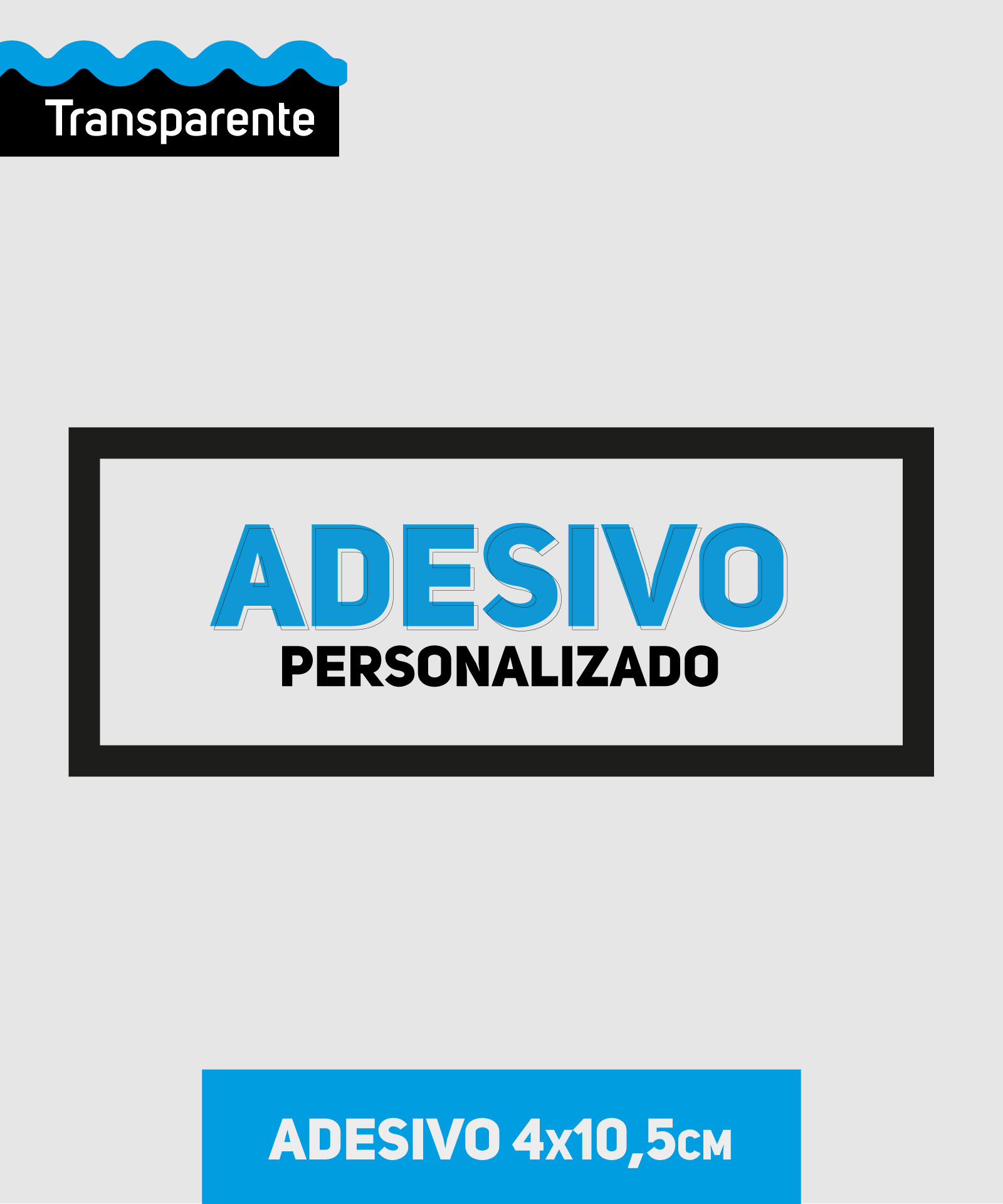 Adesivo em Vinil Transparente 4x10,5cm