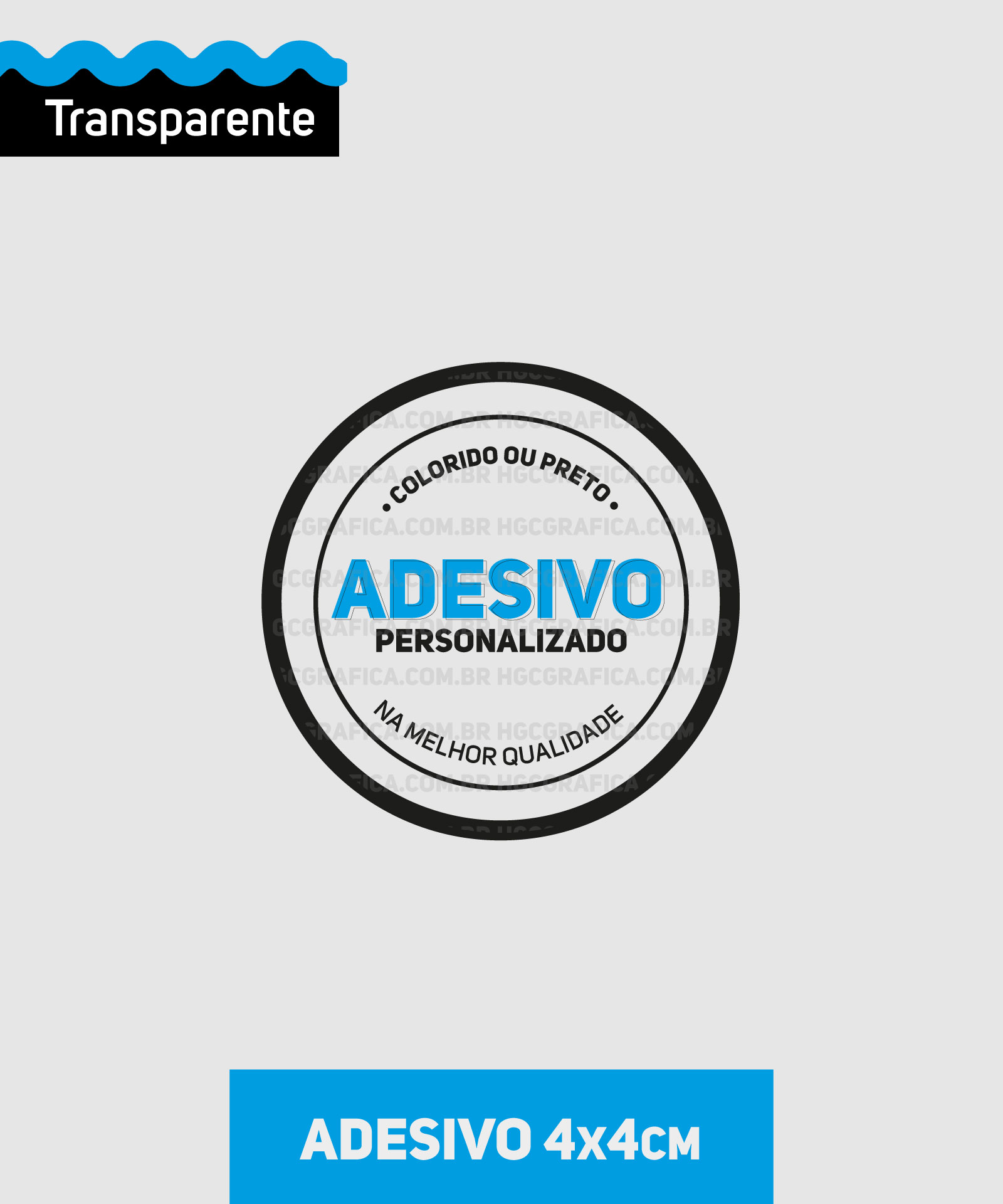 Adesivo em Vinil Transparente 4x4cm