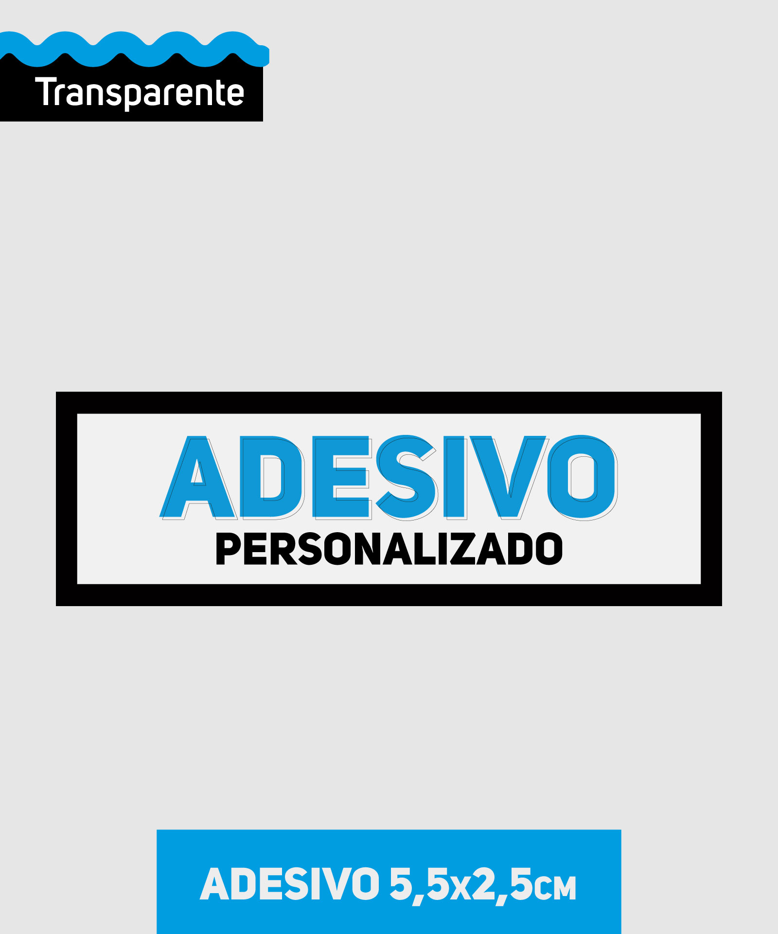 Adesivo em Vinil Transparente 5,5x2,5cm