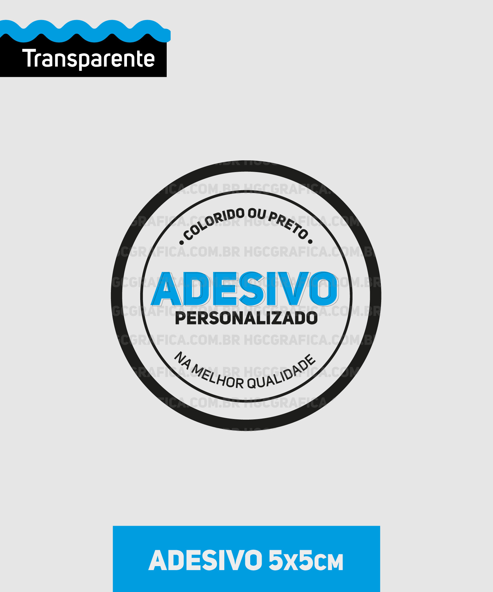 Adesivo em Vinil Transparente 5x5cm