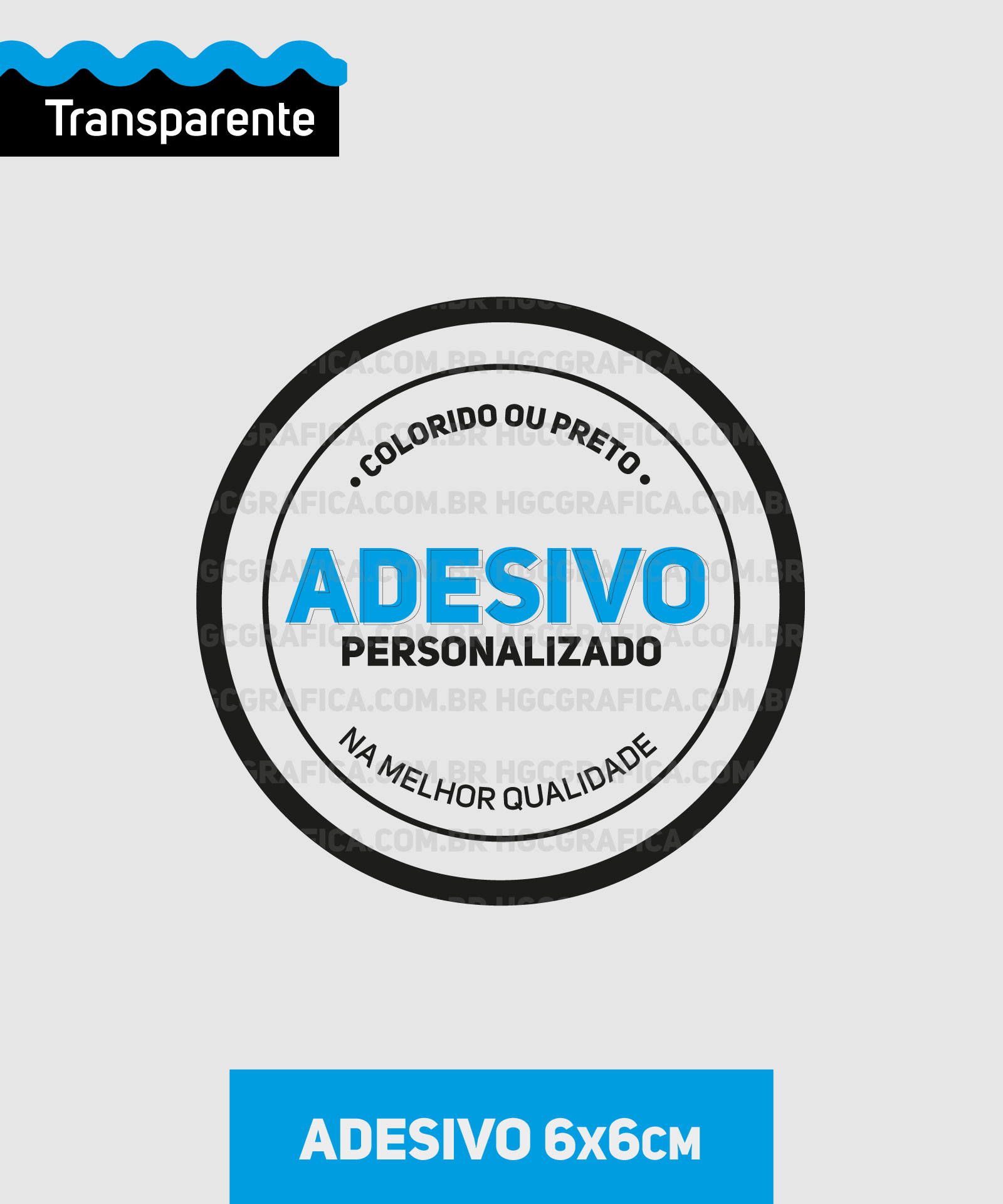 Adesivo em Vinil Transparente 6x6cm