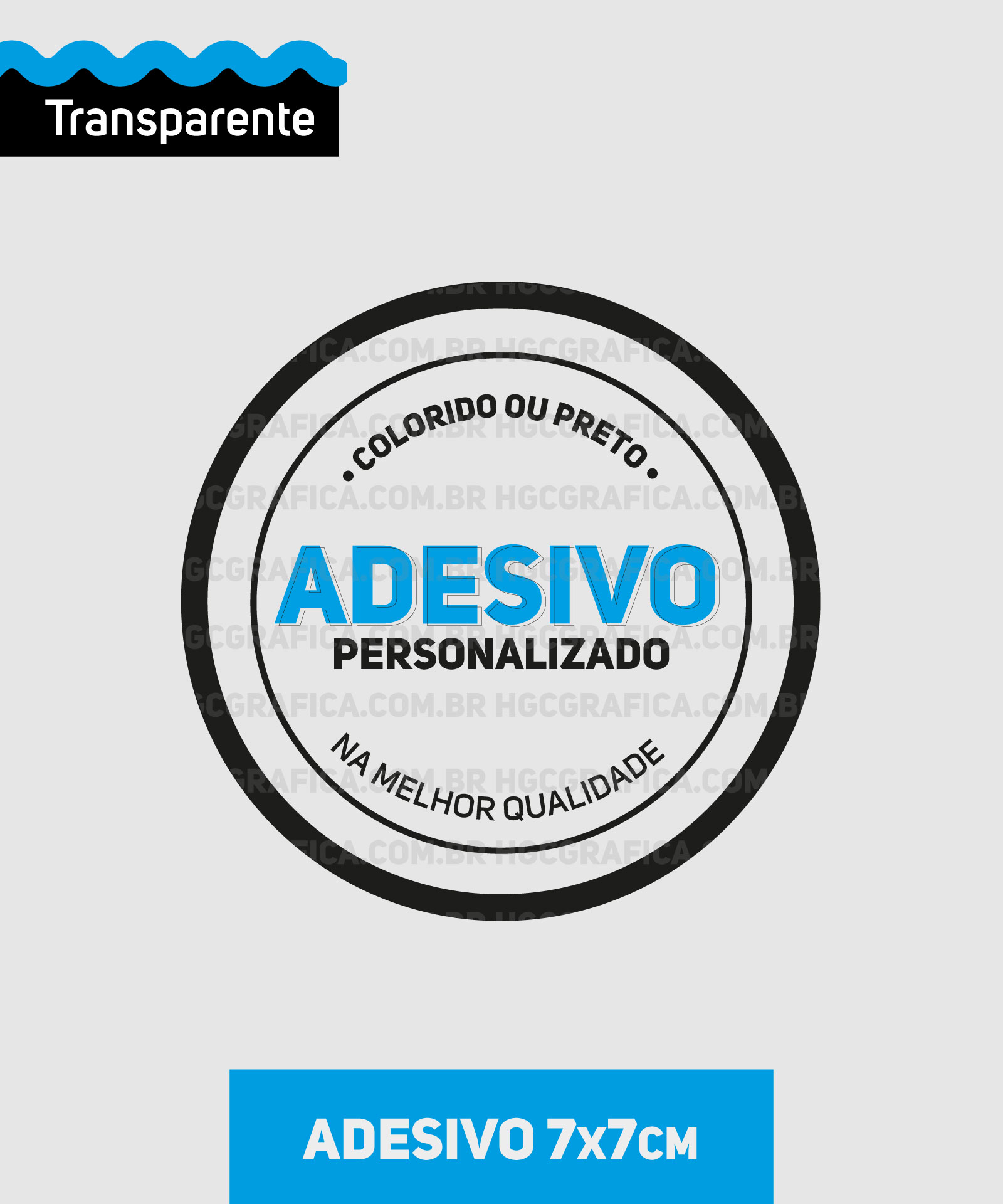 Adesivo em Vinil Transparente 7x7cm