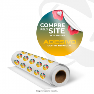 Adesivo Leitoso Impresso com Corte Especial M² Vinil Branco 4x0 Brilho Corte Especial