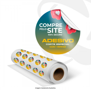 Adesivo Leitoso Impresso com Corte Especial + Verniz M² Vinil Branco Brilho Corte Especial