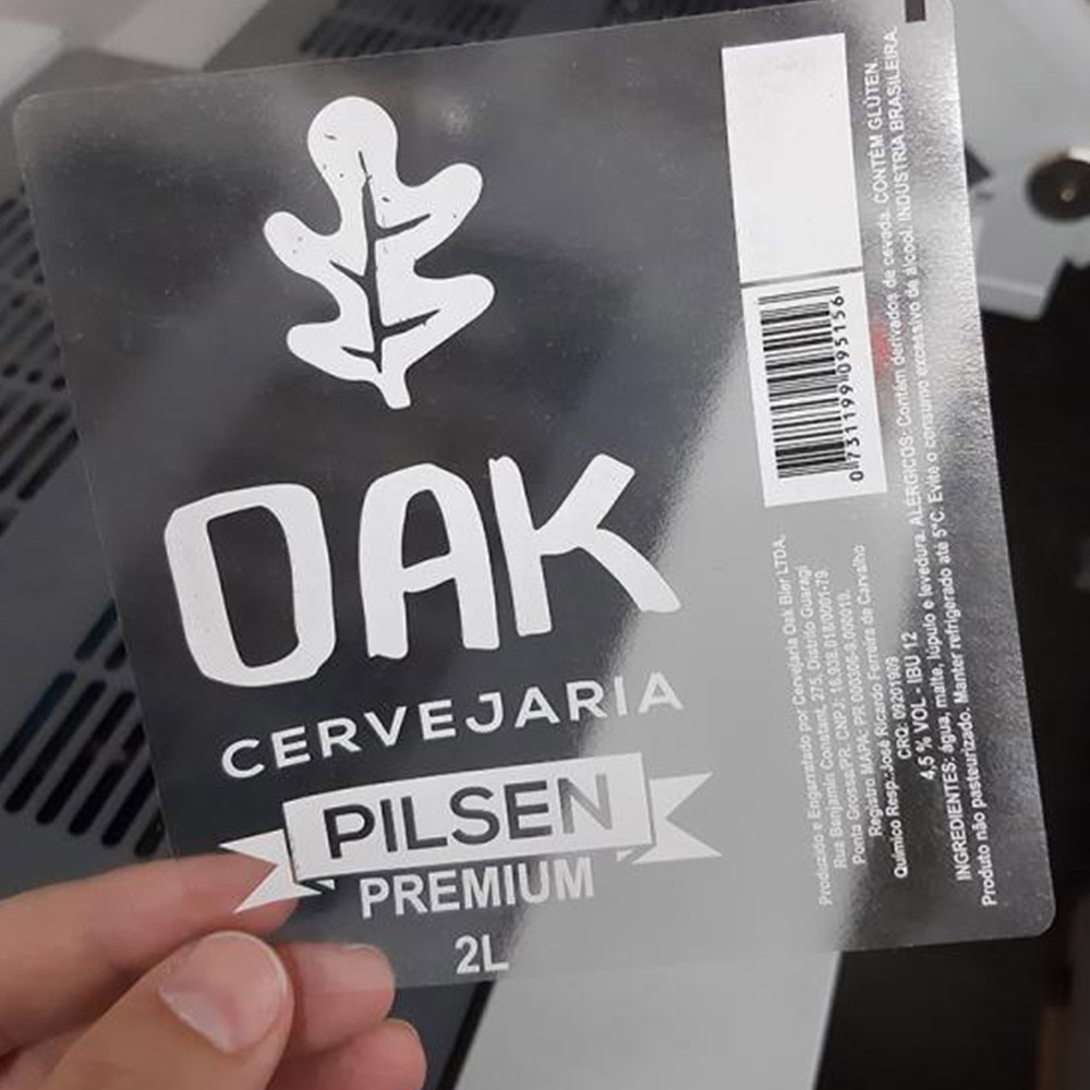 Adesivo Transparente Vinil com Impressão em Branco