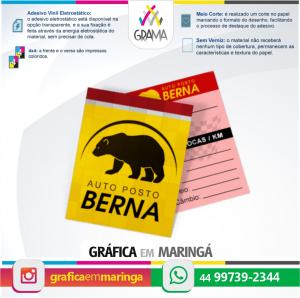 Adesivo Troca de Óleo 4 x 5 cm Adesivo Eletrostático 4x4 Sem verniz Corte reto