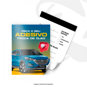 ADESIVO TROCA DE ÓLEO 8x5 Adesivo Leitoso (Plástico) 4x4 Corte Reto
