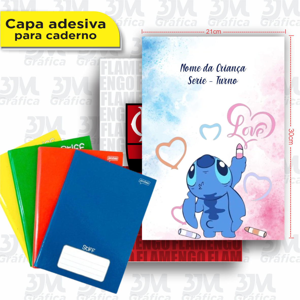 Adesivo vinil (para capa de caderno)  Adesivo Vinil   Corte Reto
