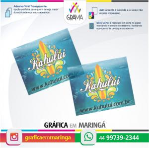 Adesivo Vinil Transparente com Meio-Corte Personalizado Adesivo Vinil 90g 4x0 Brilho ou Fosco Meio-corte personalizado