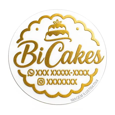 Adesivos Personalizados Silk Dourado Metálico