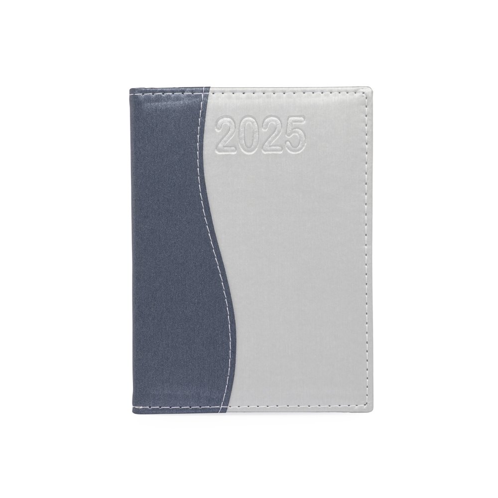 Agenda Diária 2025 Prata e Azul Personalizado
