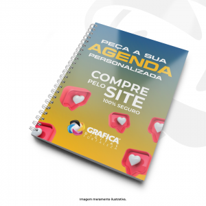 Agenda Personalizada 14x20 Capa Dura / Miolo Ap 75g Capa e Contra 4x0 / Miolo 1x1 Laminação Fosca ou Brilho Encadernação Wire-o Miolo Permanente ou Datado