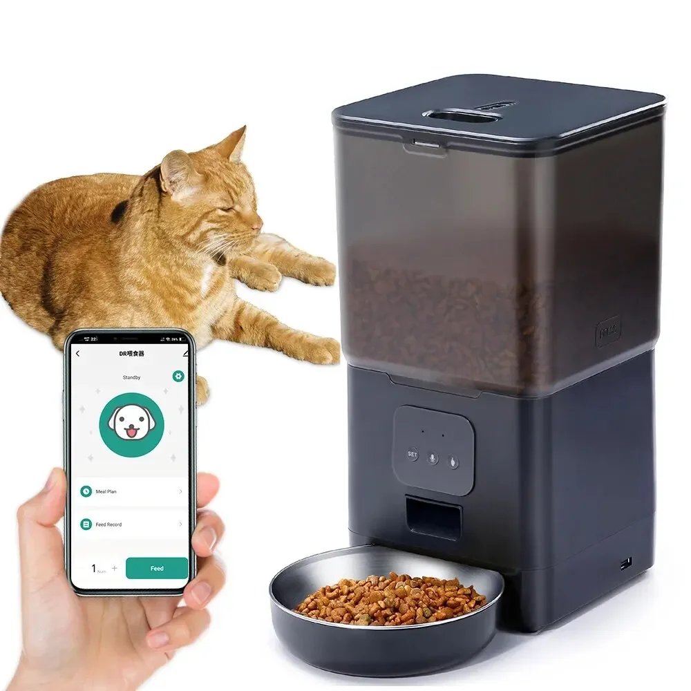 Alimentador Automático de Pets com Controle Remoto pelo App Tuya - Ideal para Cães e Gatos Pequenos