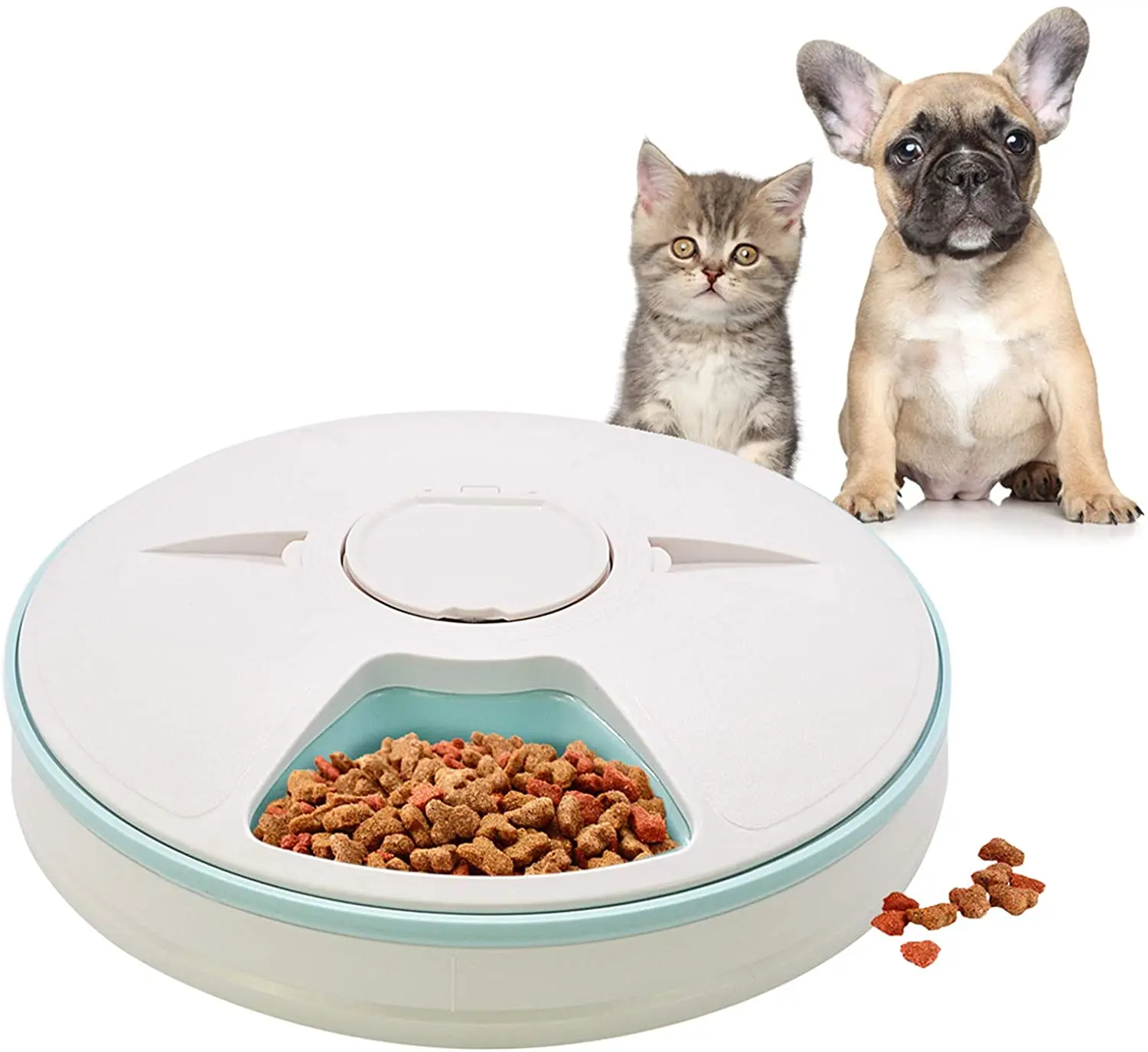 Alimentador Automático Elétrico para Animais de Estimação com Temporizador e 6 Gradas para Cães e Gatos - Ideal para Ração Seca ou Molhada