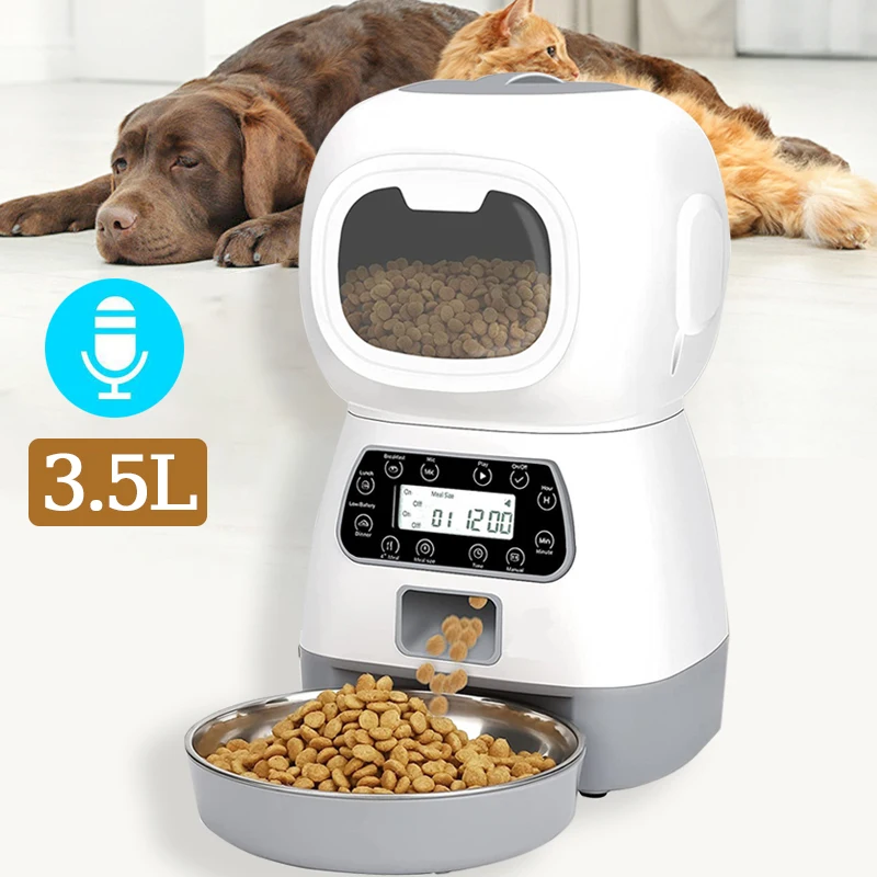 Alimentador Automático Inteligente de 3,5L para Cães e Gatos com Dispense de Água e Sensor Automático