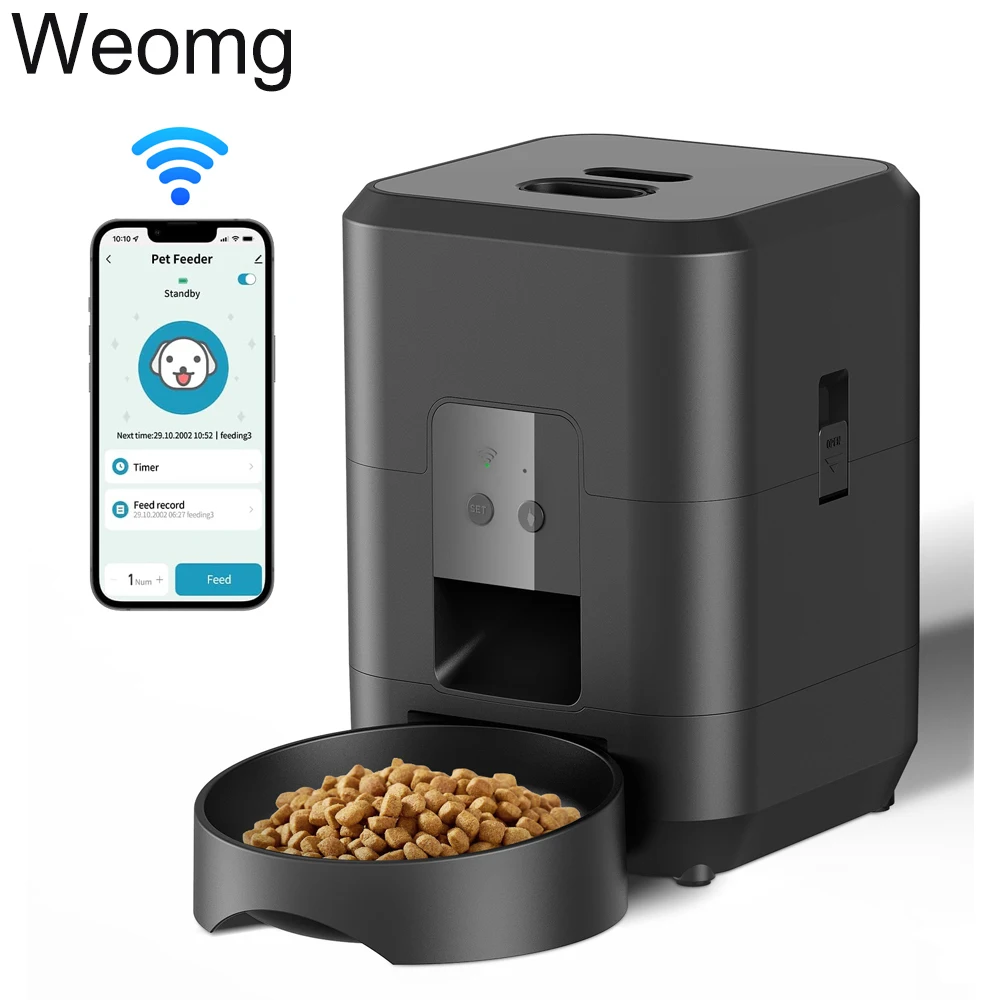 Alimentador Automático Inteligente para Gatos e Cães com Controle via App Wi-Fi e Capacidade de 2 Litros