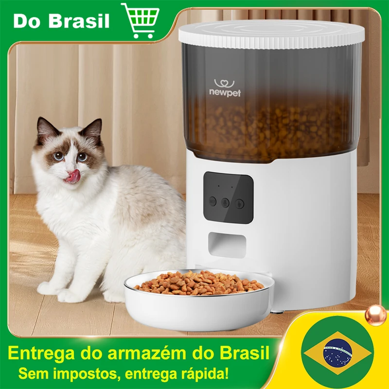Alimentador Automático WiFi de 4L para Gatos com Gravador de Voz e Temporizador - Dispense Alimentos de Forma Inteligente e Controlada