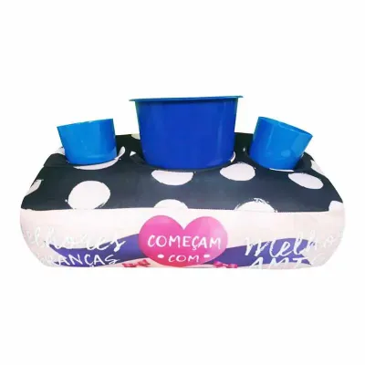 Almofada Com Porta Copo Para Pipoca e Copos Para Bebidas