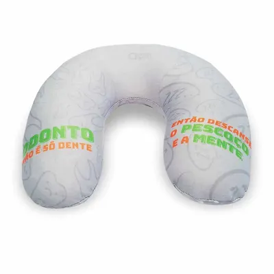 Almofada de Pescoco Cinza Personalizada Com Estampa