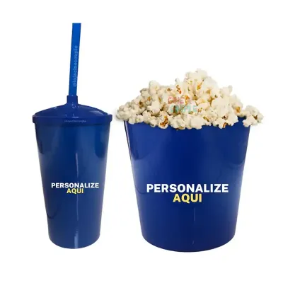 Almofada de Pipoca Azul Com Sua Marca 3 Cores