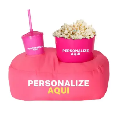 Almofada de Pipoca Rosa Com Sua Logo 2 Cores