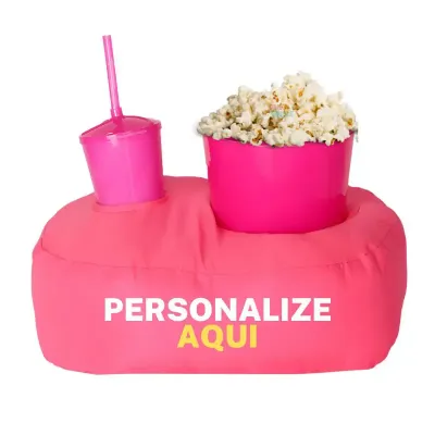 Almofada de Pipoca Rosa Com Sua Marca 2 Cores
