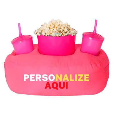 Almofada de Pipoca Rosa Personalizada 3 Cores