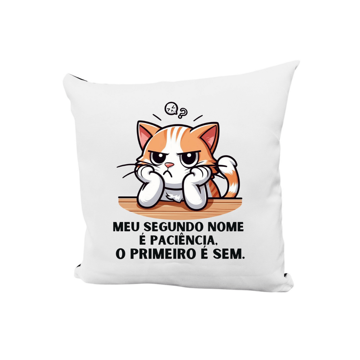 Almofada Decorativa 30x30 com Zíper - Cat Lover - Sem Paciência