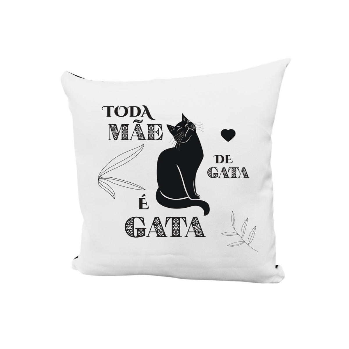 Almofada Decorativa 30x30 com Zíper - Cat lovers - Mãe de Gata