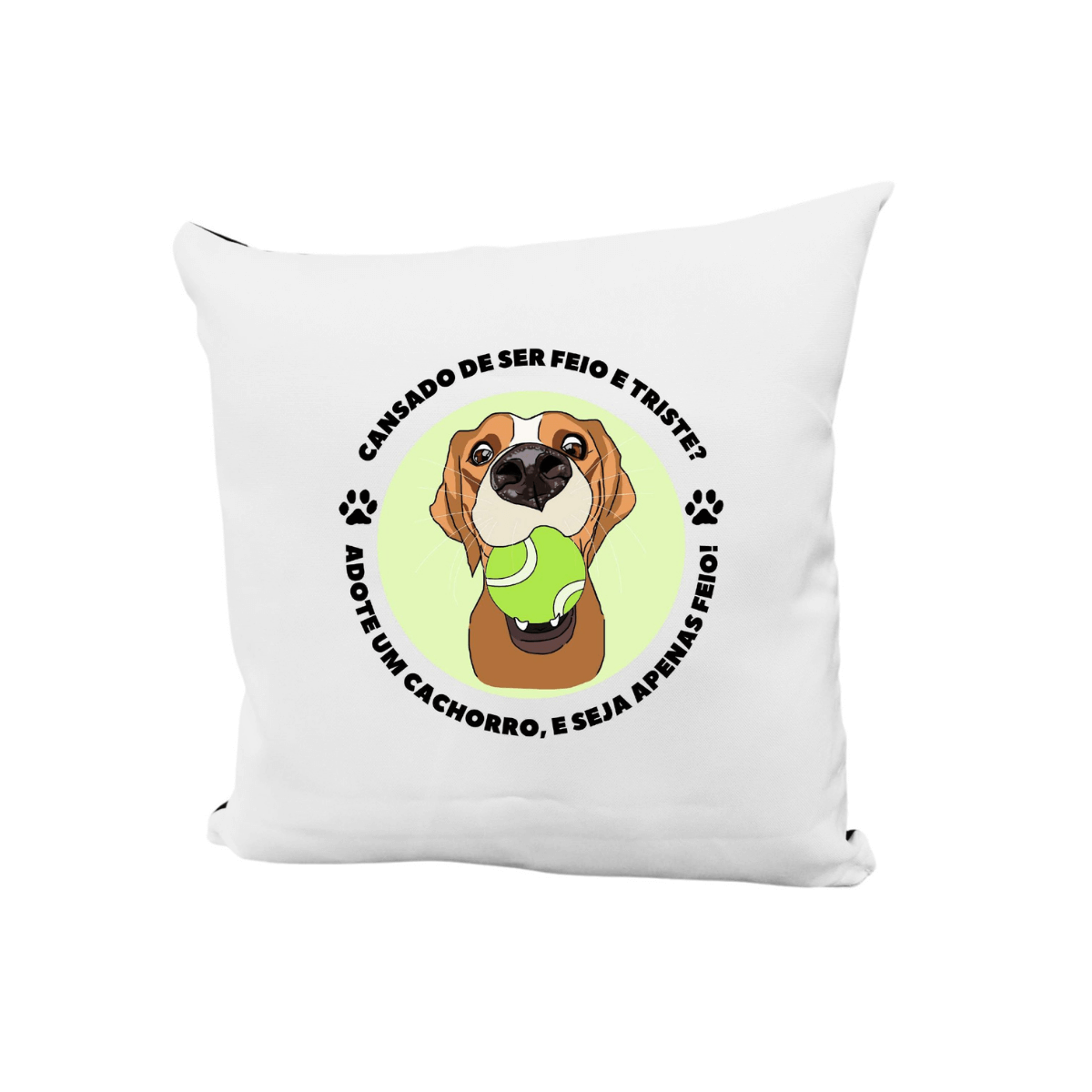 Almofada Decorativa 30x30 com Zíper - Humor Canino - Cansado de ser feio