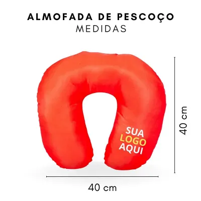 Almofada Pescoco Vermelha Personalizada 2 Cores