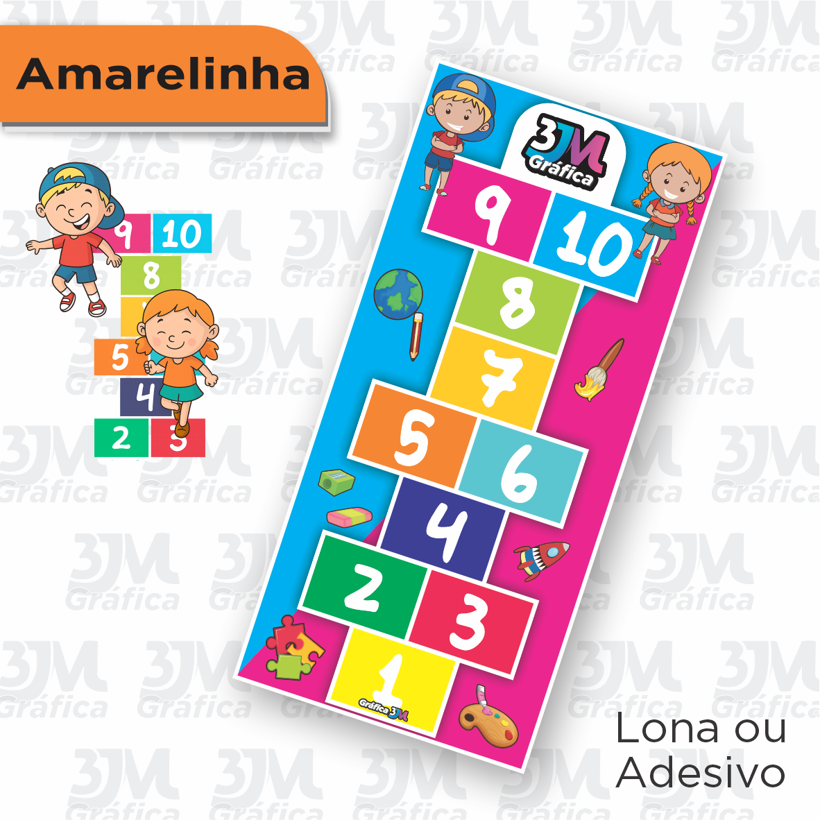 Amarelinha 0,90 x 1,90cm
