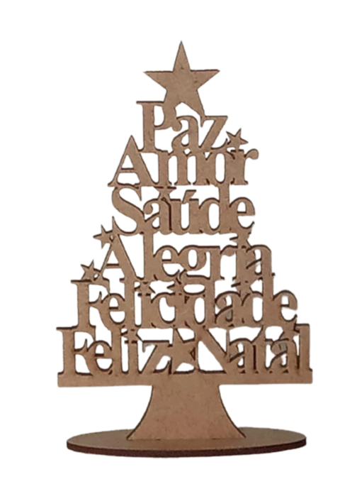 Árvore 30 cm De Natal Com Palavras Lembrancinhas em Mdf